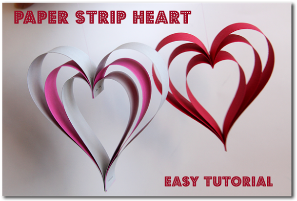 Paper Strip Hearts ~ Sugar Bee Crafts - Love Heart Christmas Decorations Paper (640x427)