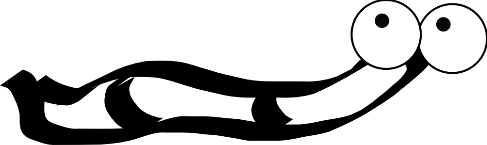 Worm Black White Line Art 999px 33 - Worm Black White Line Art 999px 33 (999x299)