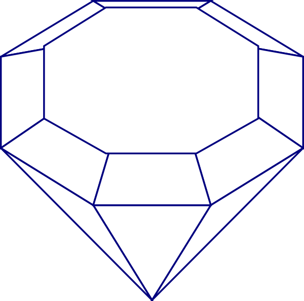 Diamond Gem Clip Art Blue At Vector Online - Emerald Gem Coloring Page (600x595)
