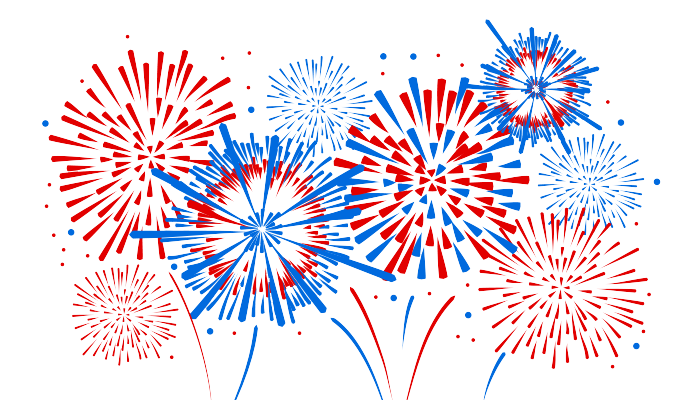 4th Of July Firework Clipart For Kids - 4th Of July Fireworks Transparent (700x400)