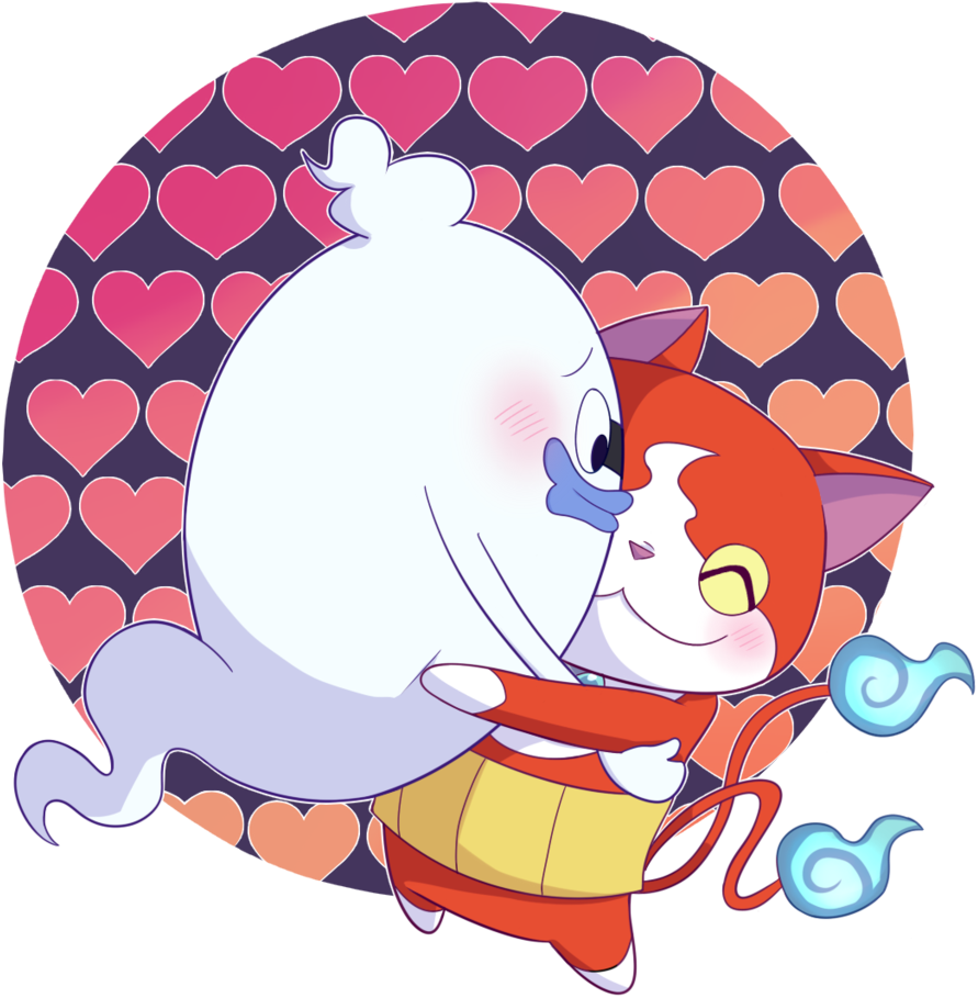 Whisper And Jibanyan By Frillyreptile - Jibanyan And Whisper Love (1024x990)