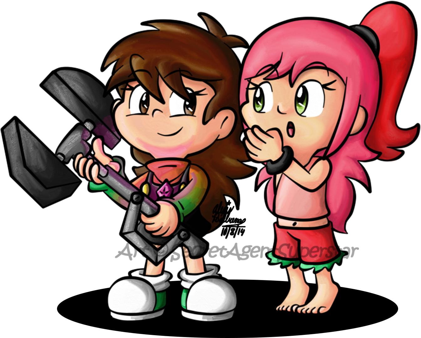 Shy Girl Whisper By Secretagentsuperstar - Cartoon (1600x1200)