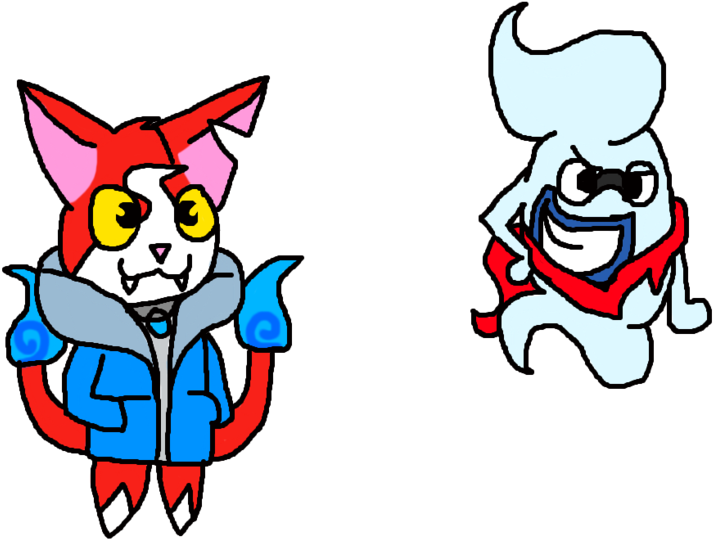 Jibanyan Sans And Whisper Papyrus By Nosila36 - Youkai Watch Jibanyan X Whisper (1277x626)