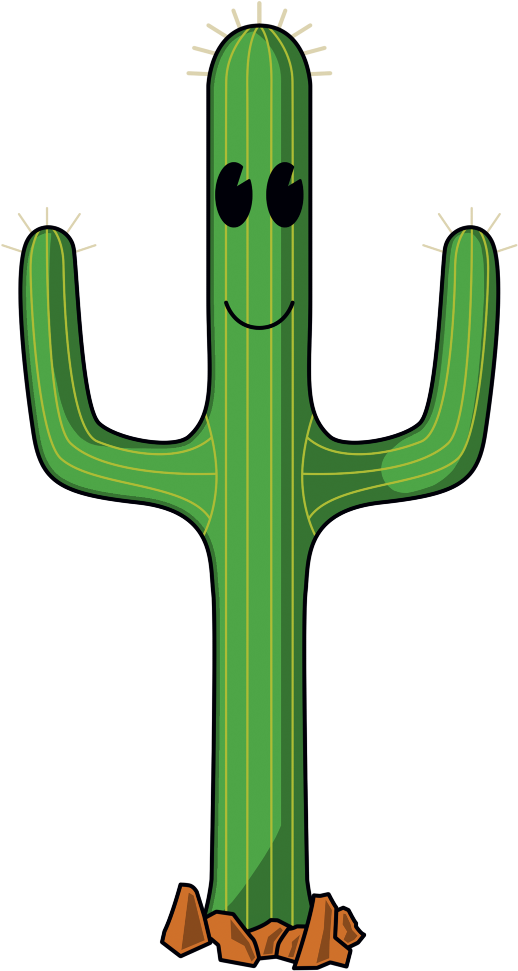 Cactus Clipart Cartoon - Animated Cactus Png (1600x2136)