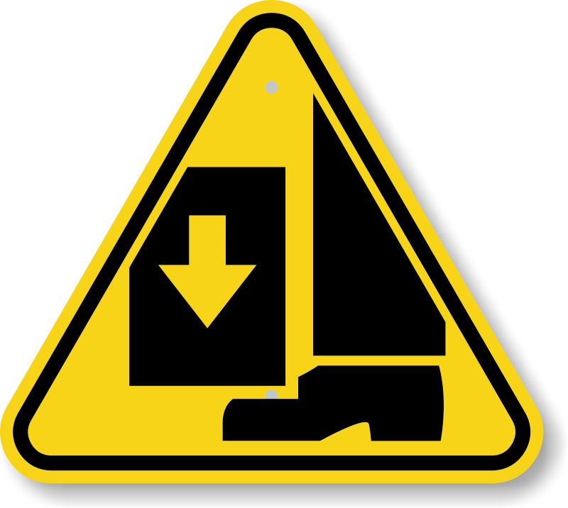 International Crushing Of Toes/foot Hazard Iso Sign - Warning Sign Hand (800x716)