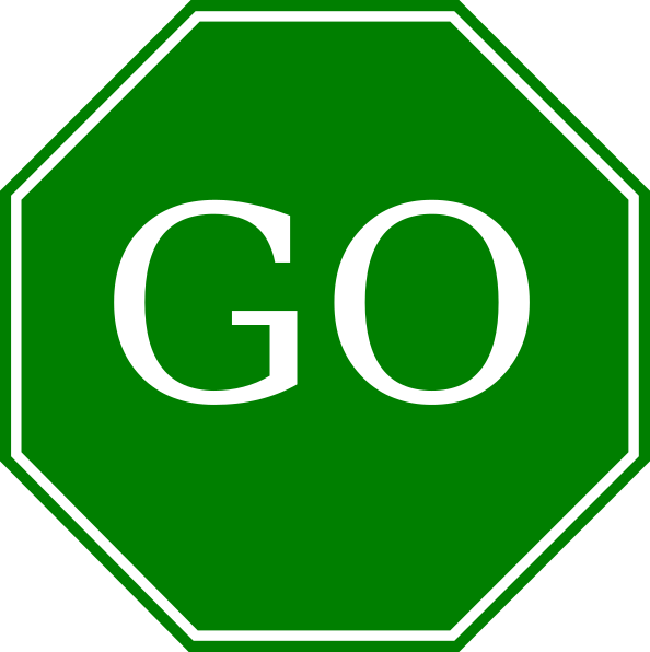Free Clipart Of Go Sign (594x596)