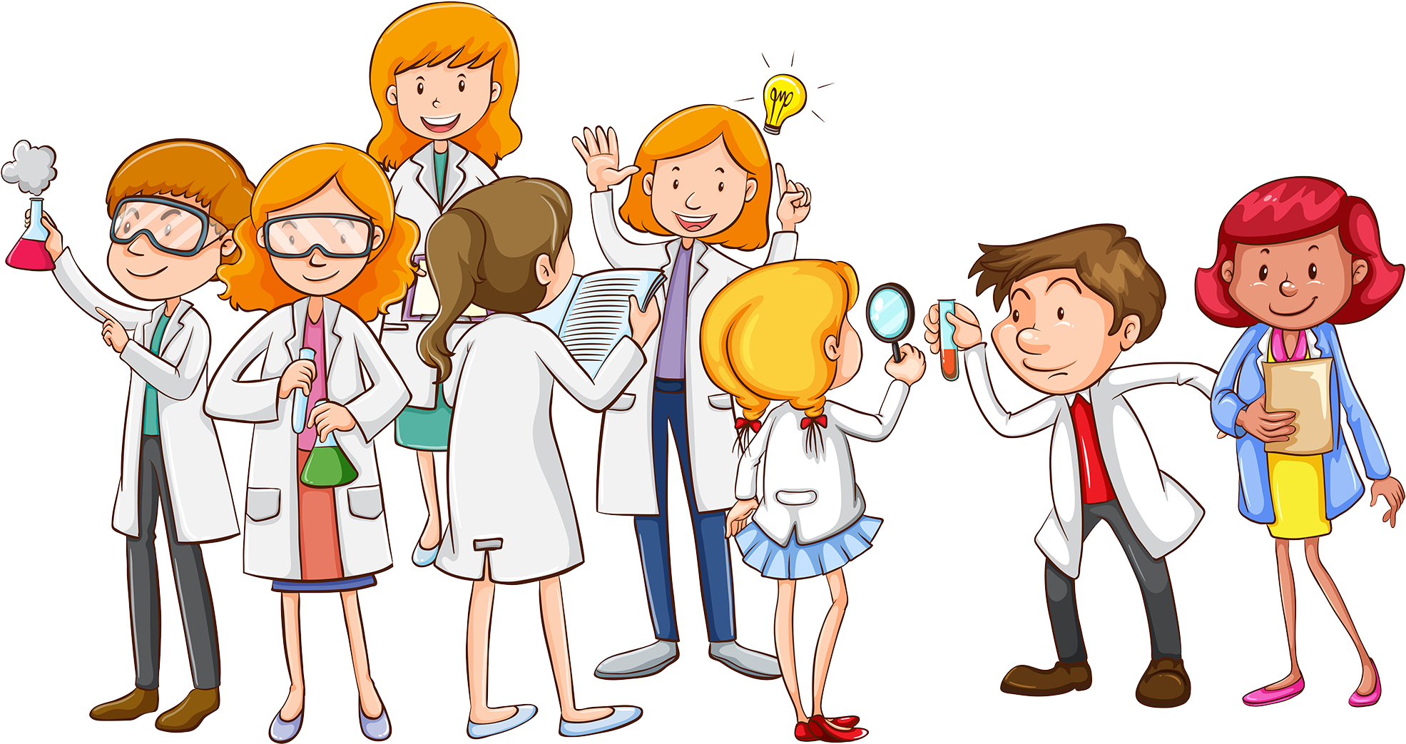 Scientist Science Illustration - Scientists At Work Clipart (2000x1074)