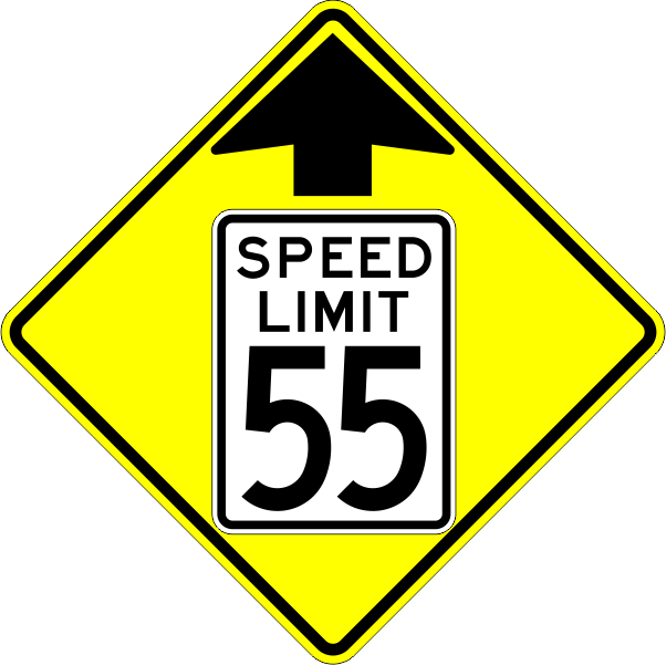 W3-5 Reduced Speed Limit Ahead Sign - Reduced Speed Limit Ahead (602x601)