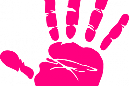 Handprint Clipart Pink - Sin And Cos Hand Rule (450x300)