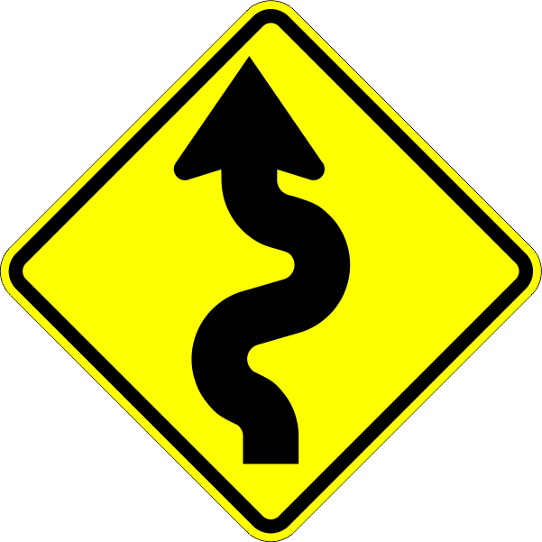 W1-5 S Curve Sign - Winding Road Ahead Sign (601x601)
