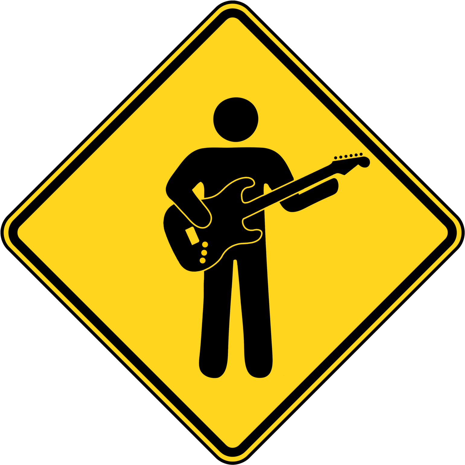 Electric Guitar Sign By Topher147 - Merging Lanes Sign (1600x1600)