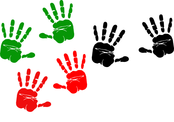 Handprint Clipart Palestine - Hand Impression T-shirt Custom (600x422)