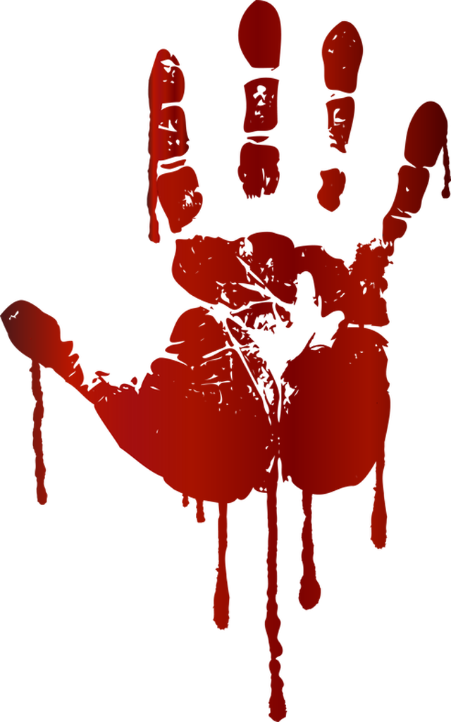 Handprint Clipart Rainbow - Bloody Hand Print (640x1025)