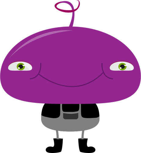 Alien Baby With Curly Hair Vector Image - Clip Art (462x500)