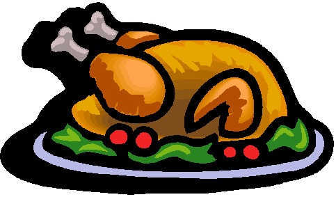 Christmas Dinner At The Table - Turkey Dinner Clipart (600x347)