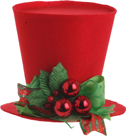 Red Top Hat Ornament, Matching Larger Red Top Hat Serves - Christmas Top Hat Clipart (540x540)