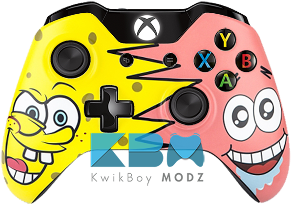 Spongebob Vs Patrick Xbox One Controller - Xbox Wireless Controller White (600x423)