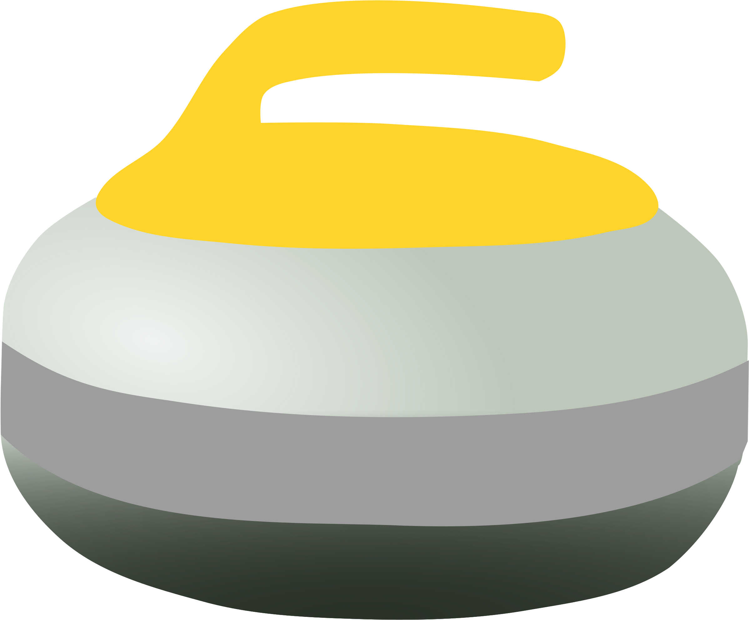 Curling Rock - Yellow Curling Rock Clipart (2400x1993)