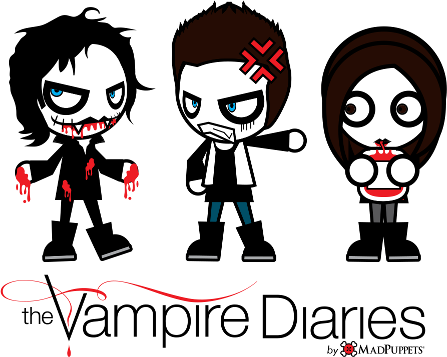 The Vampire Diaries By Mad Puppets By Madpuppetsofficial - Vampire Diaries Tv Show Wall Print Poster Decor 32x24 (900x715)