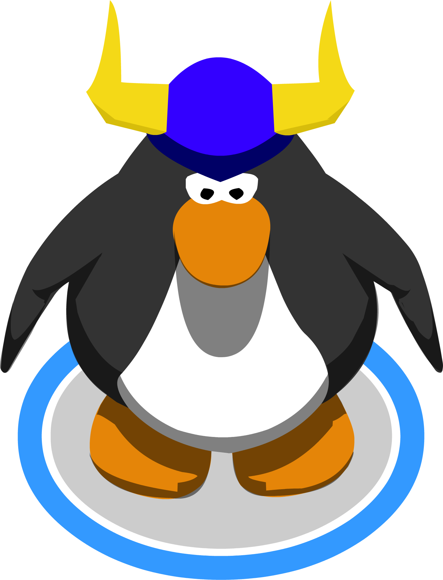 Blue Viking Helmet In Game - Club Penguin 3d Penguin (1482x1942)