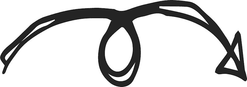 Sketched Swirling Arrow Rubber Stamp - Swirling Arrow Clipart (800x281)