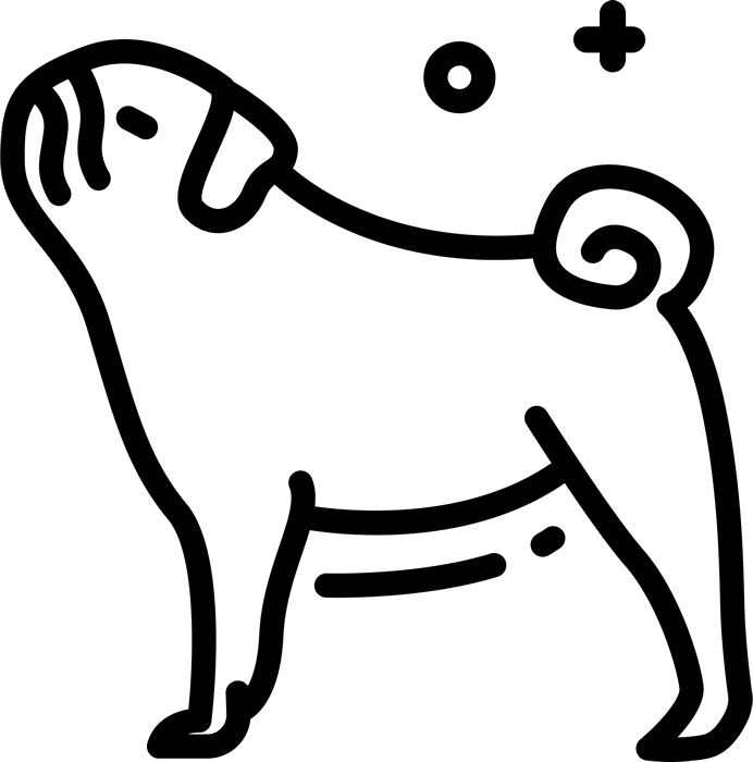 Pug Rubber Stamp - Rubber Stamp (692x700)