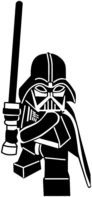 Sticker Figurine Dark Vador Siluetas Pinterest Dark - Darth Vader Lego Drawing (374x798)