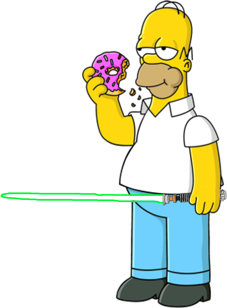 Homer Simpson With A Lightsaber By Darthranner83 - Homer Simpson Jedi (782x990)