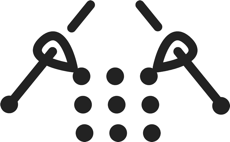 Knitting Icon Rubber Stamp - 9 Dots 2 Lines (800x800)