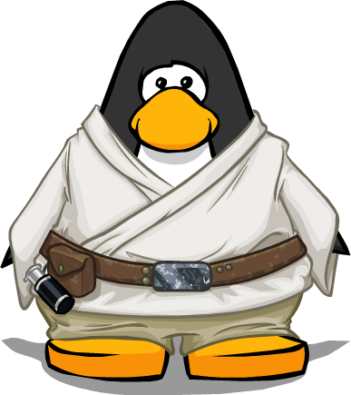 Luke Skywalker Robes On Player Card - Yellow Raincoat Cartoon (387x435)