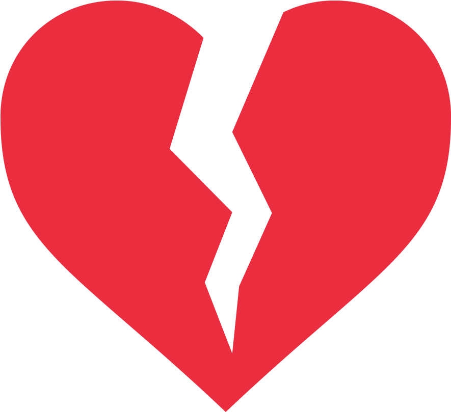 Broken Heart Clipart Icon - Broken Heart Icon Png (1024x1024)