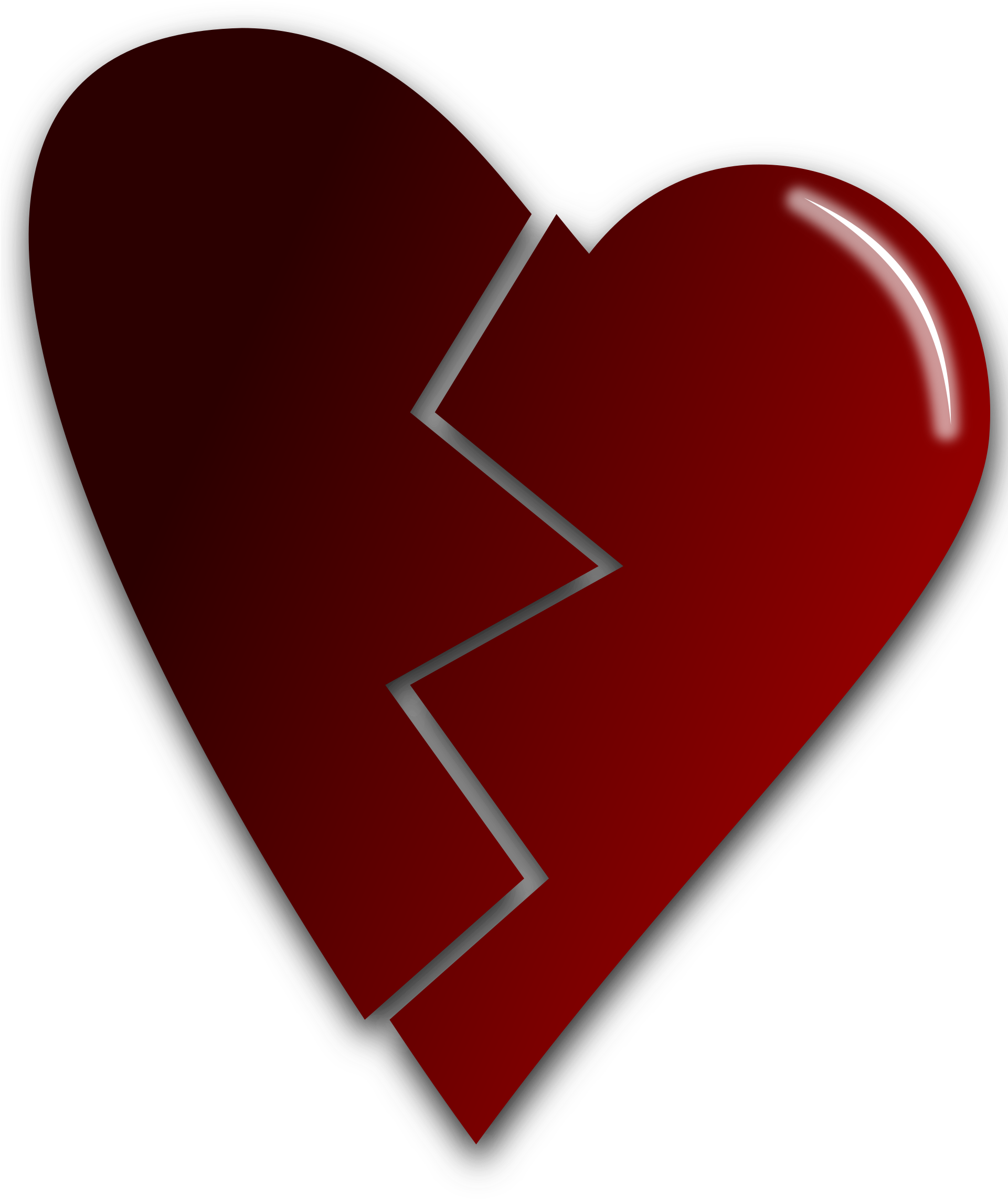 Big Image - Broken Heart Vector Transparent (1920x2400)