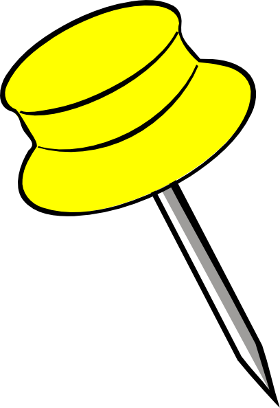Pin Yellow Clip Art - Bullet Points Clip Art (408x594)