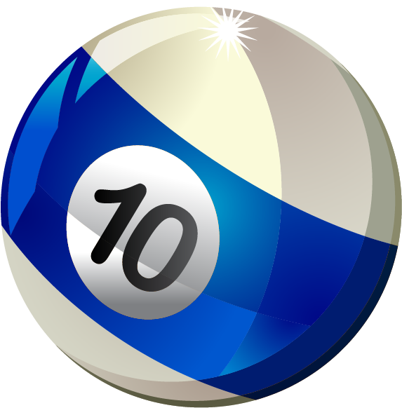 10 Ball - Billiard Ball 10 Png (600x600)