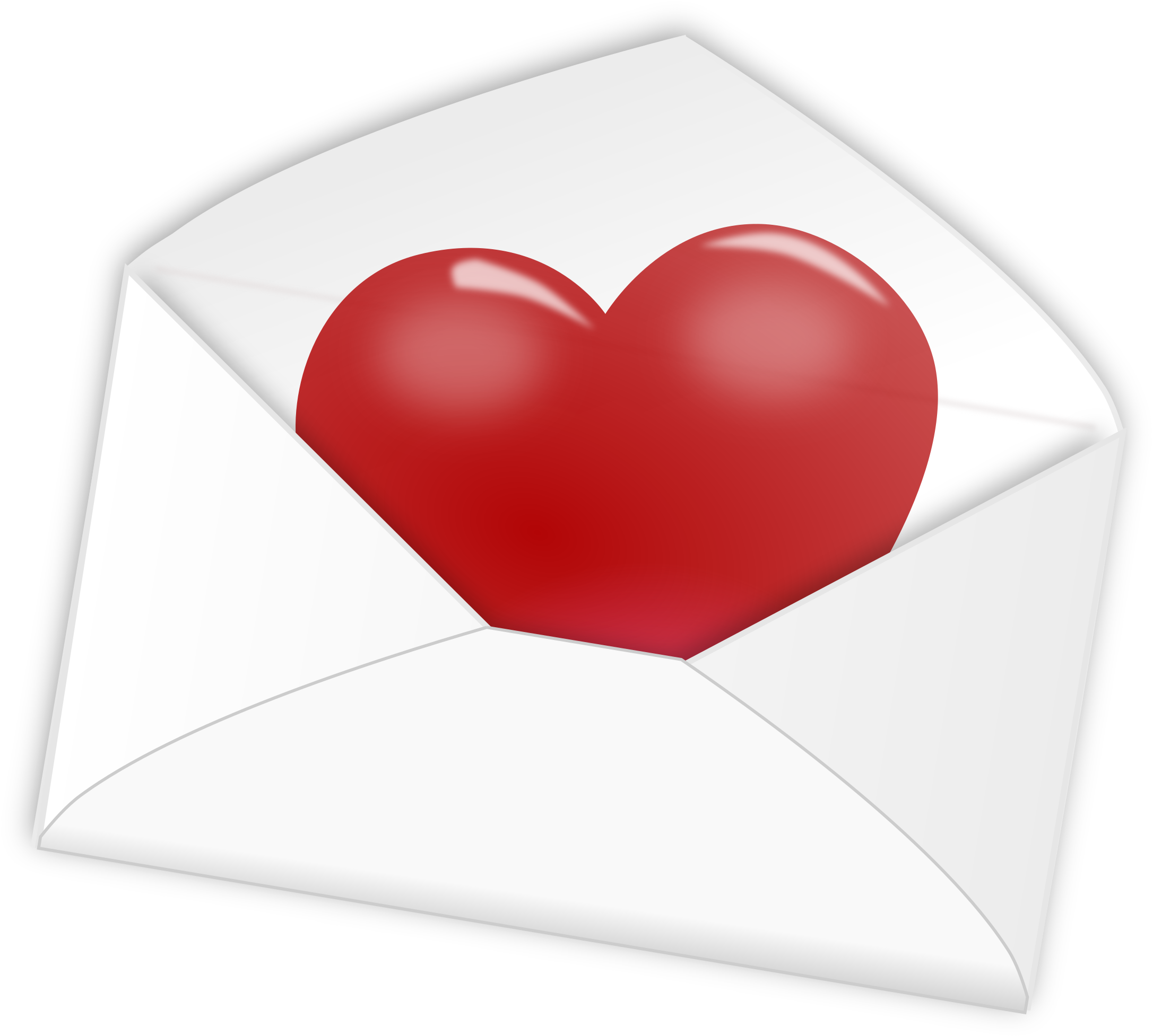 Gold Heart Clipart 24, - Envelope Heart (2400x2185)