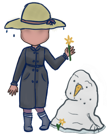 A Rain Soaked Hat And Rainy-day Clothing - Cartoon (500x500)