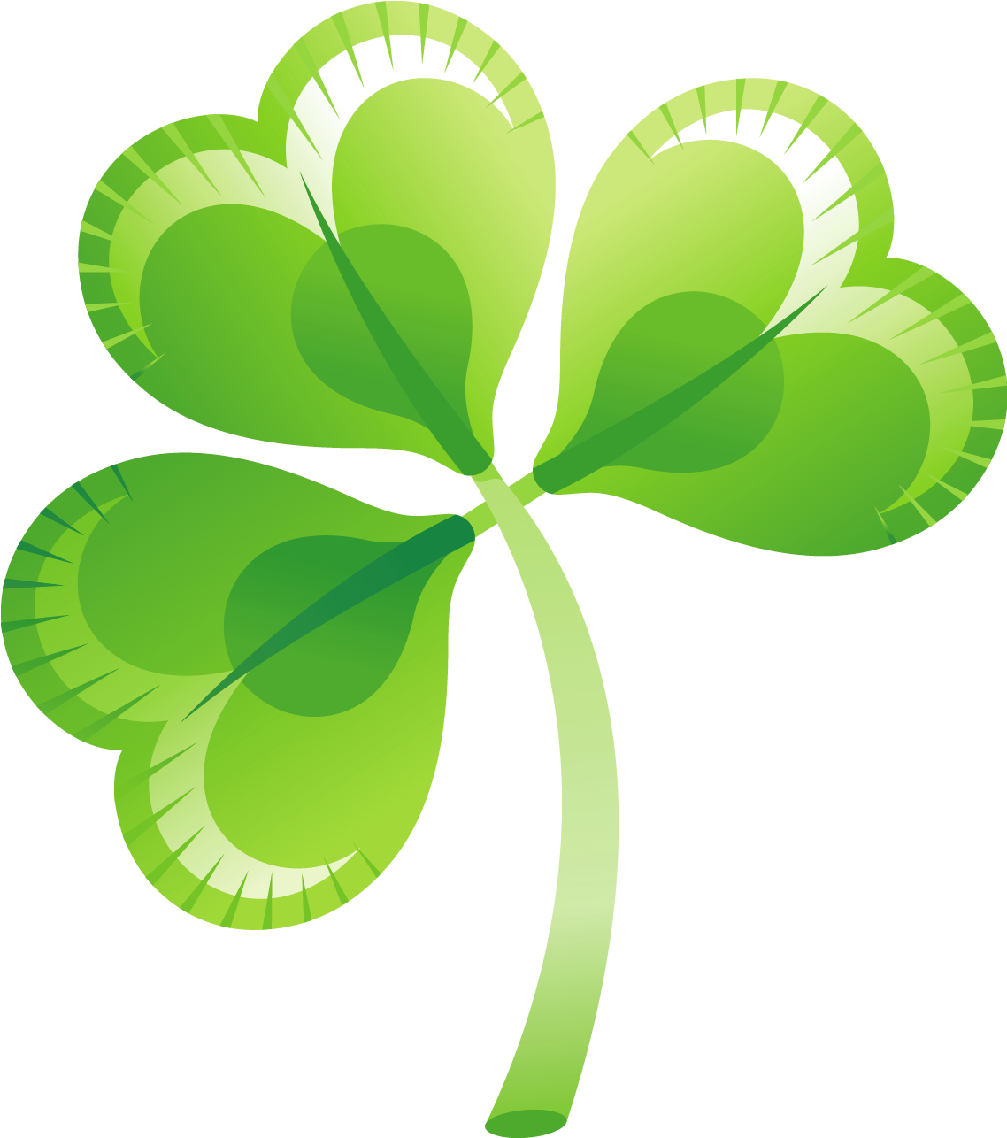 Four Leaf Clover Clipart - Shamrock Png (1179x1307)