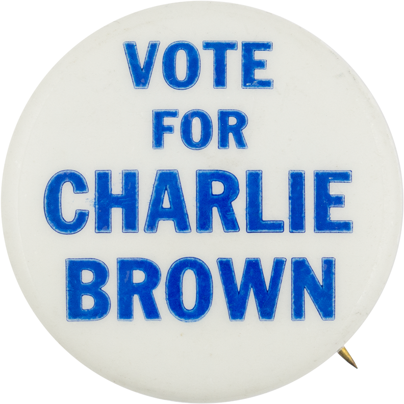 Vote For Charlie Brown Entertainment Button Museum - Circle (1000x915)