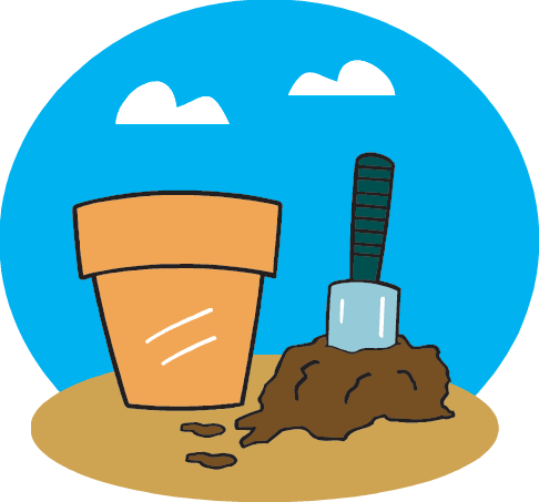 Get The Scoop On Soil - Pot And Soil Clipart (486x453)