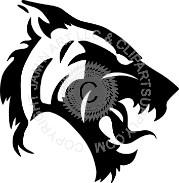 Draw A Tiger Head Facing Right (354x361)