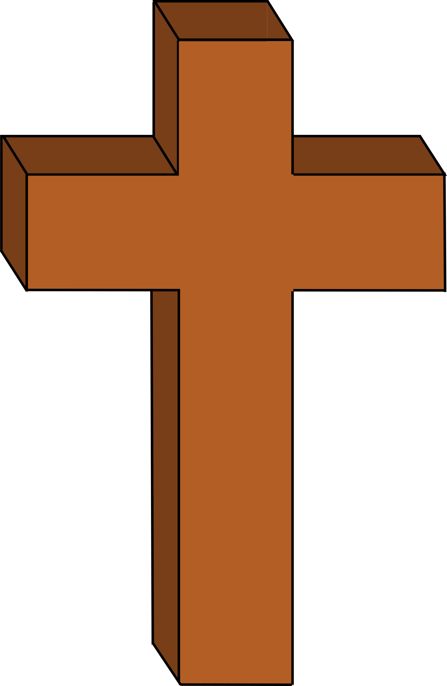 Brown Cross Clipart - Christian Cross Clipart Png (1563x2400)