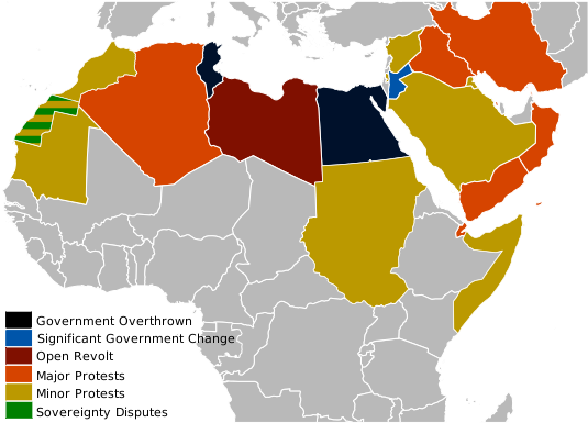 The Spread Of Democracy* Middle East And North Africa - Democracy In Middle East (535x385)