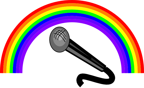 Rainbow Mic Clip Art - Rainbow Clip Art (600x369)
