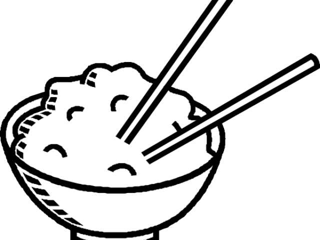 Rice Cliparts Outline - Food Black And White Clipart (640x480)