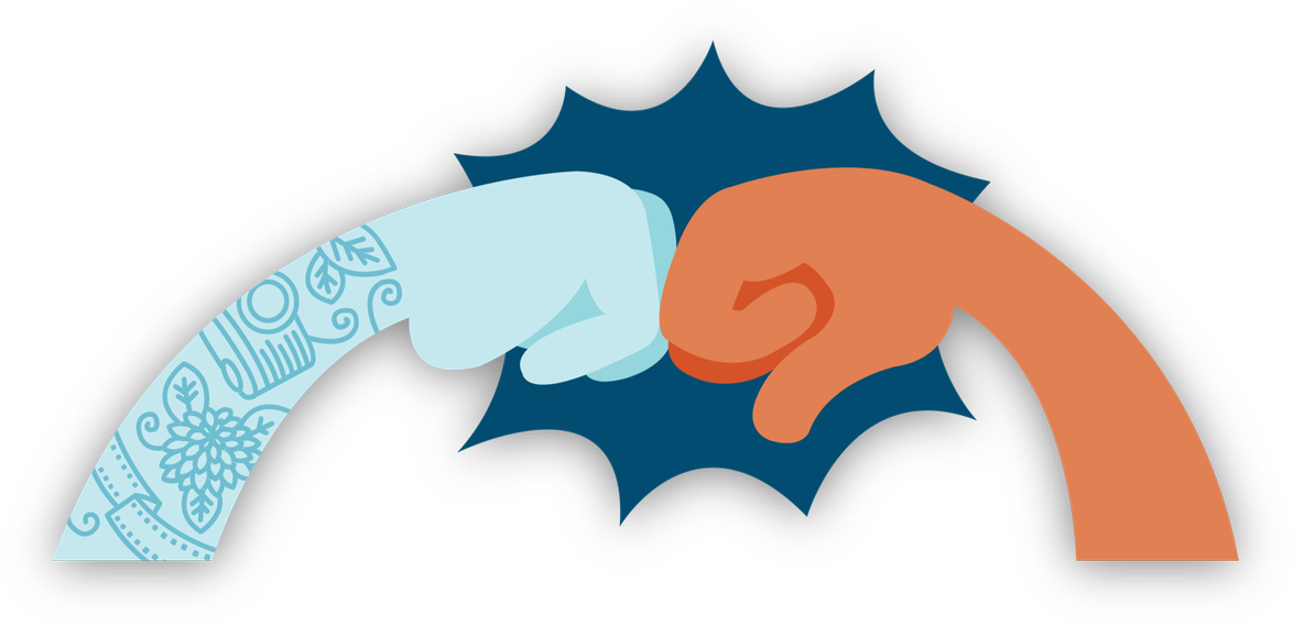 Illustrated Of Epic Fist Bump Between Two Arms With - Illustration (1200x598)