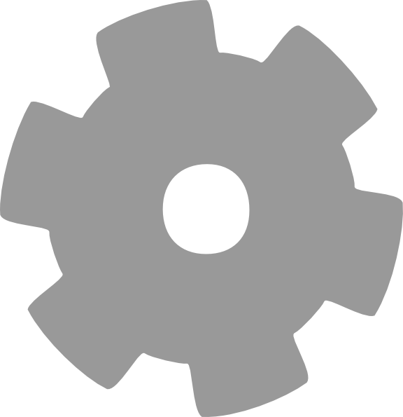 Small Grey Gear Clip Art - Grey Gear Png (576x595)