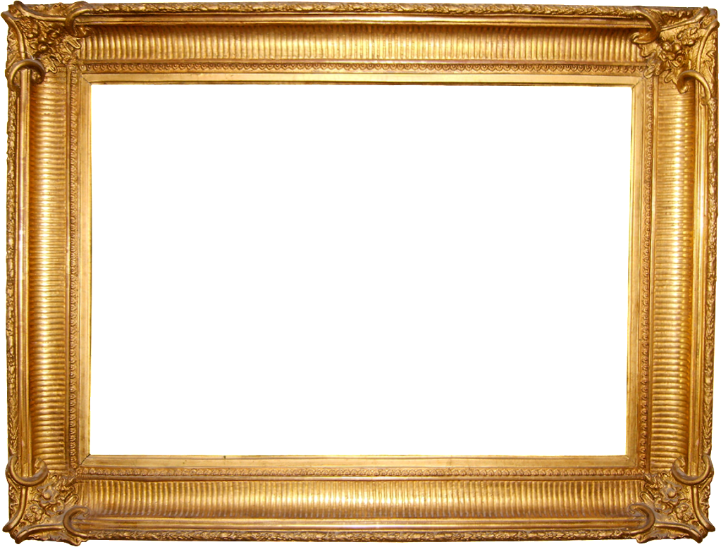 > Frame Wallpapers - Golden Picture Frame Png (1023x777)