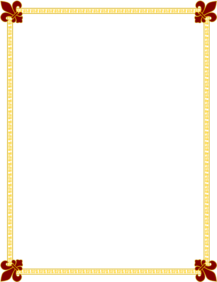 Invitation Borders - Blue And Gold Border (765x990)