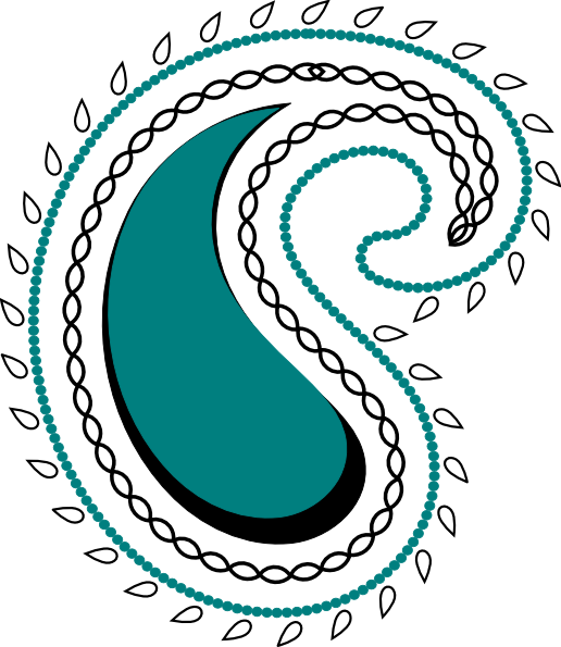 Paisley Teal Clip Art - Paisley With Transparent Background (516x595)