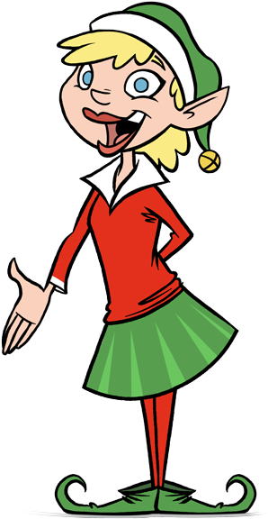 Charity The Elf Has An Imporant Job At The North Pole - Cartoon (312x600)